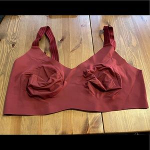 Knix V Neck unpadded bra Red size 8